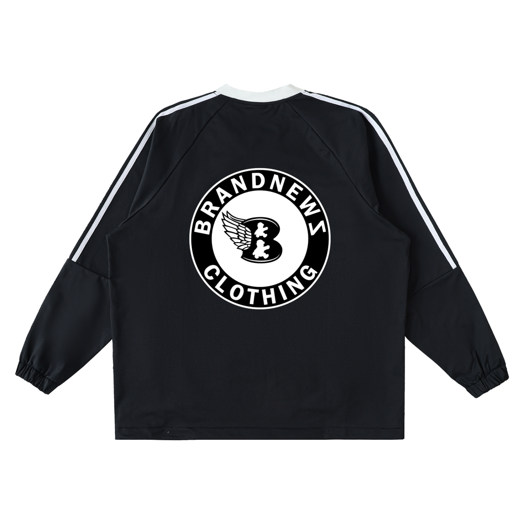 “VA W/WING” Premium Color-Block V-Neck Long-Sleeve T-Shirt