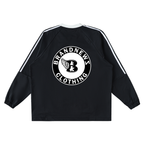 “VA W/WING” Premium Color-Block V-Neck Long-Sleeve T-Shirt