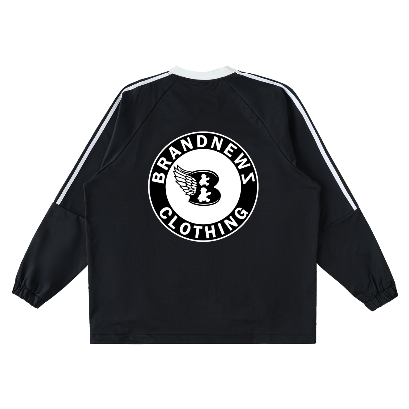 “VA W/WING” Premium Color-Block V-Neck Long-Sleeve T-Shirt