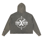 “Commonwealth Classic” Vintage Washed Frayed-Hem Hoodie