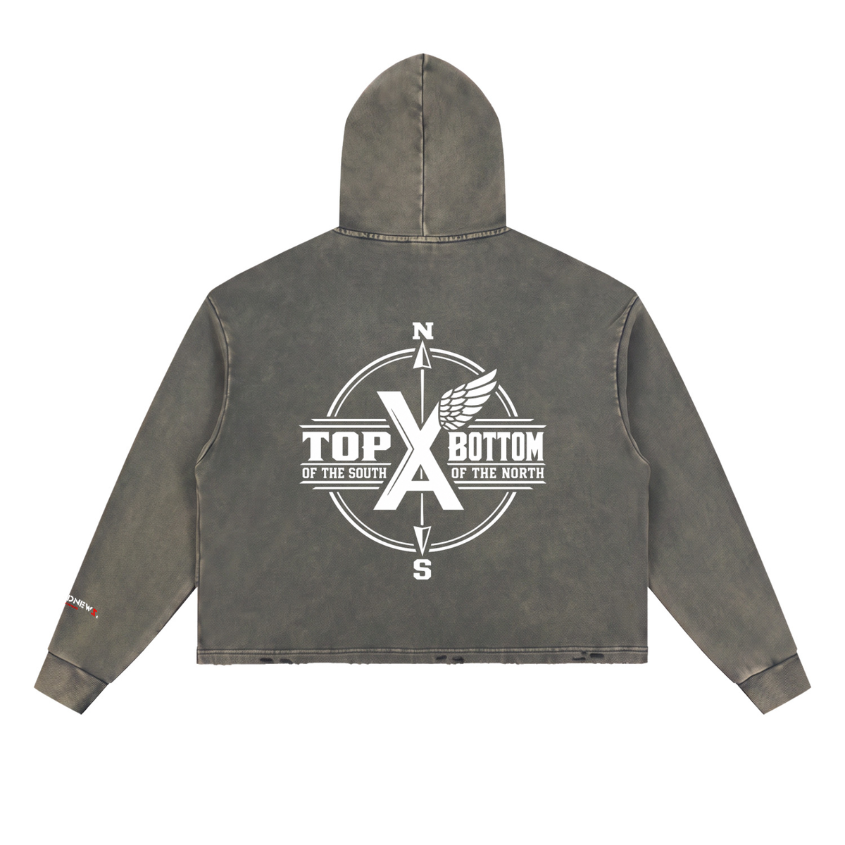“Commonwealth Classic” Vintage Washed Frayed-Hem Hoodie
