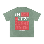 “I’m Here” Premium Snow Washed Oversized Cotton T-Shirt