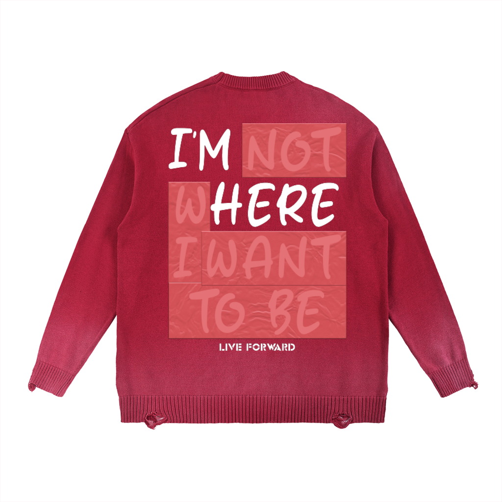 “I’m Here” Premium Sun Fade Distressed Ripped Crewneck sweater