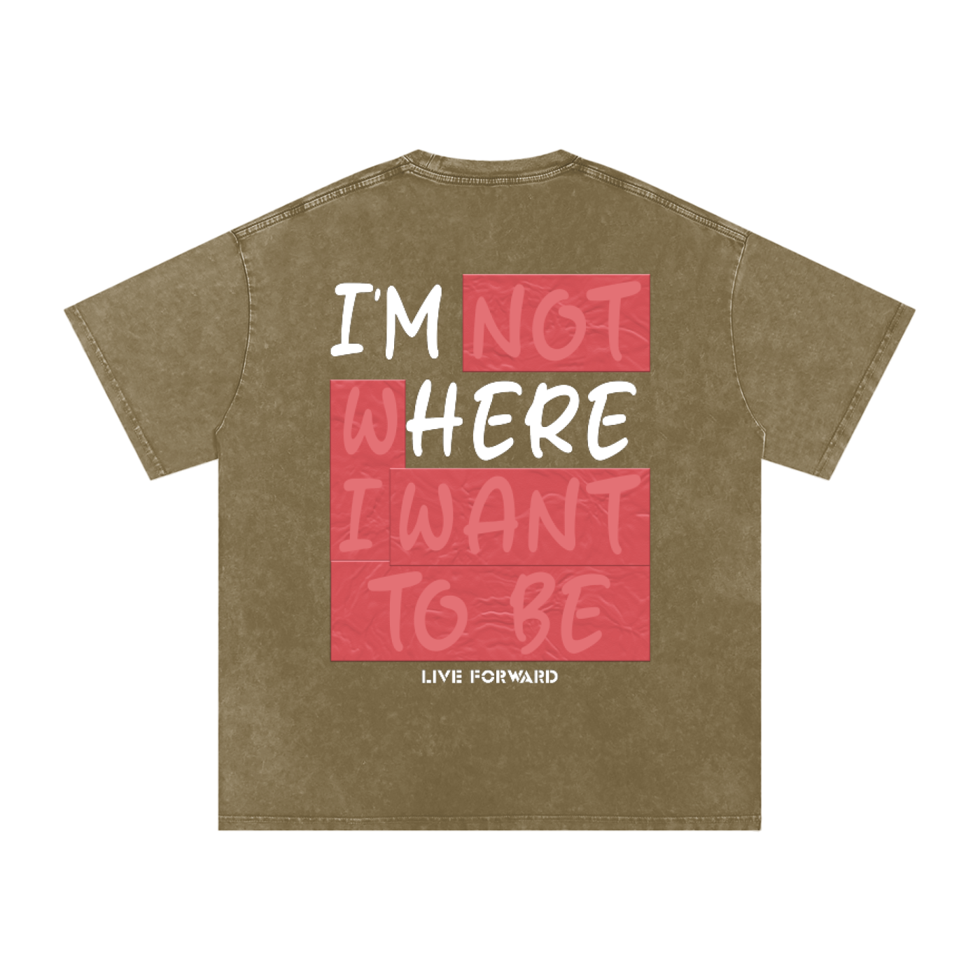 “I’m Here” Premium Snow Washed Oversized Cotton T-Shirt