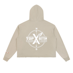 “Commonwealth Classic” Vintage Washed Frayed-Hem Hoodie