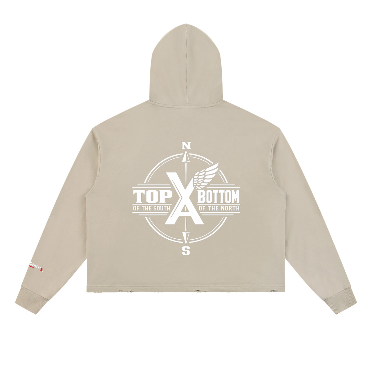 “Commonwealth Classic” Vintage Washed Frayed-Hem Hoodie