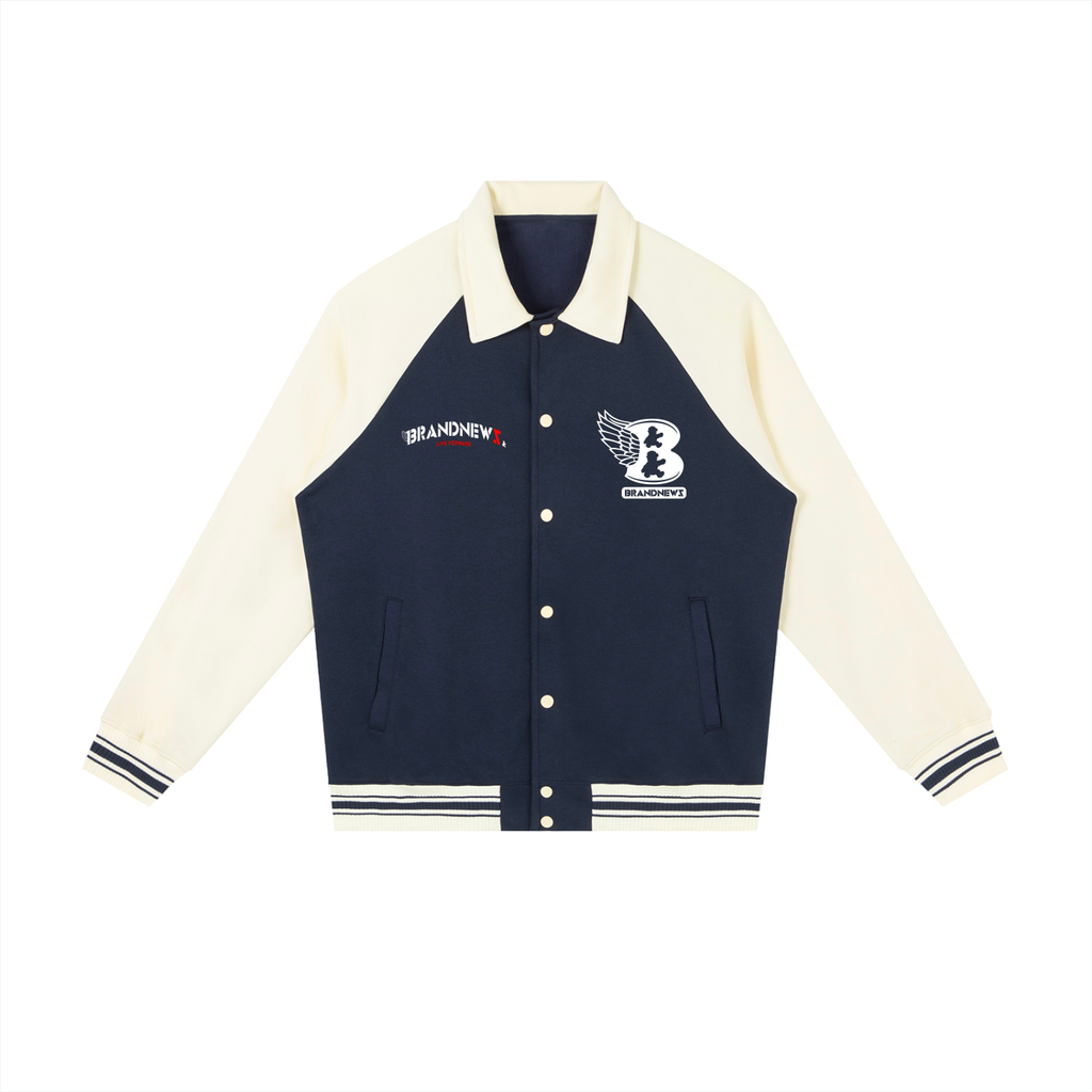 “Brandnewz” Premium Contrast Raglan Sleeve Baseball Jacket