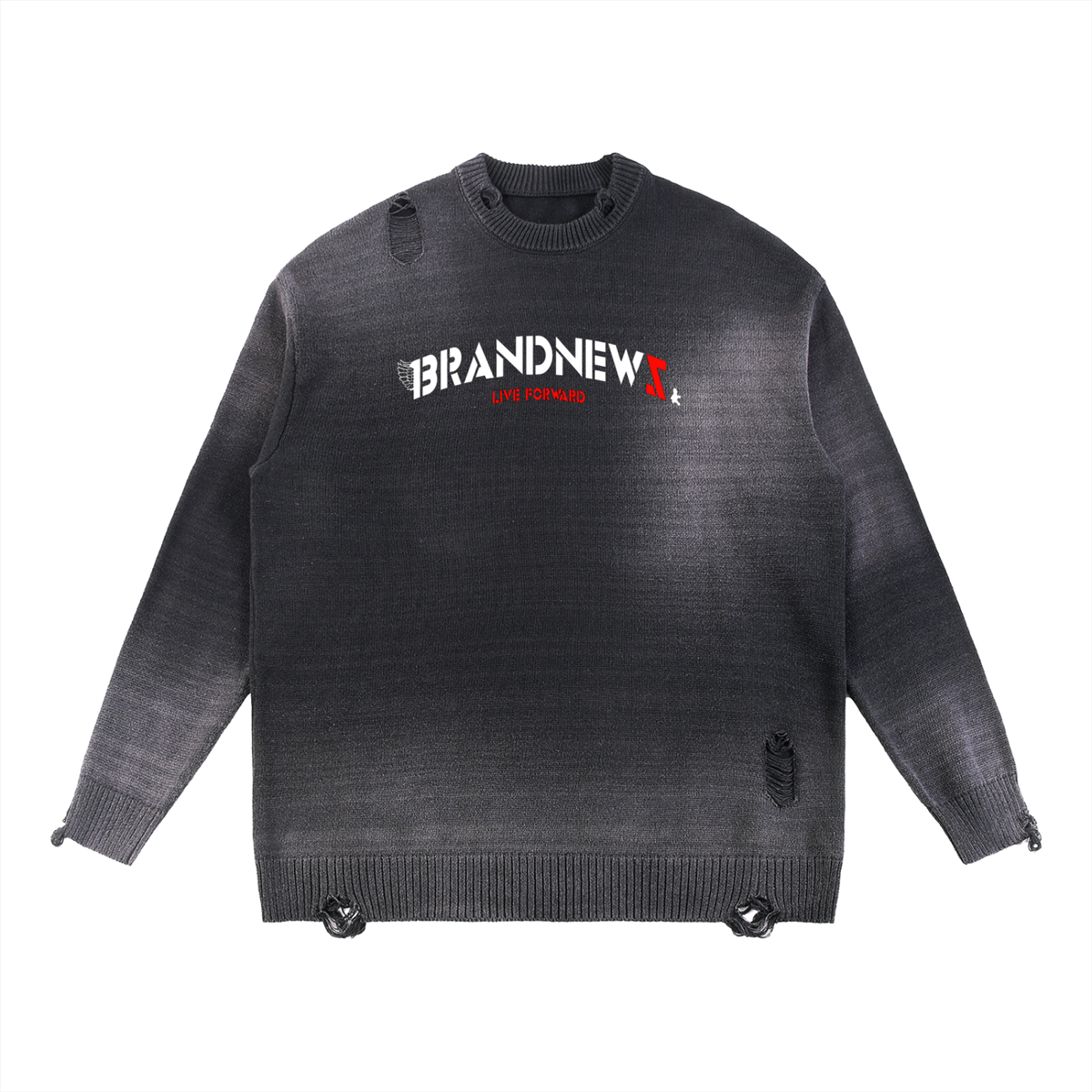 “I’m Here” Premium Sun Fade Distressed Ripped Crewneck Premium Sweater