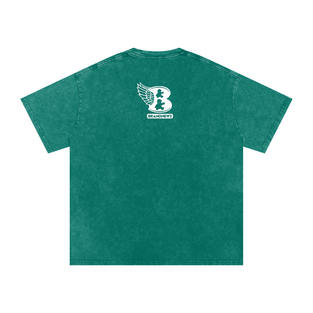 “God Is The Plug” Snow Washed Oversized Cotton T-Shirt