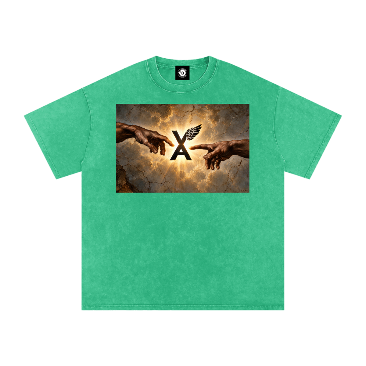 “VA w/wing Immaculate Creation” Snow Washed Oversized Cotton T-Shirt