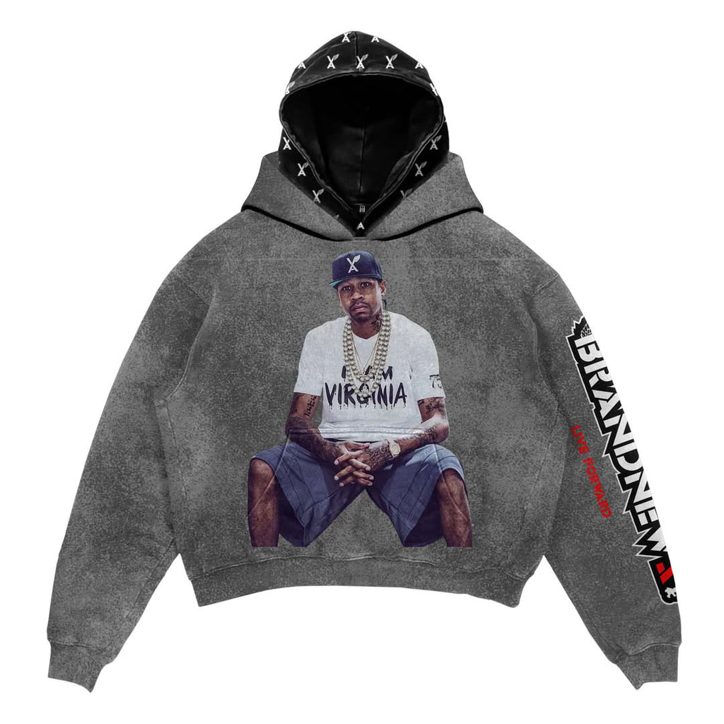 “VABub GOAT” Premium Double Hood Rhinestone Hoodie