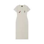 “Cardinal Rose” Women's V-Neck Short Sleeve Maxi Dress