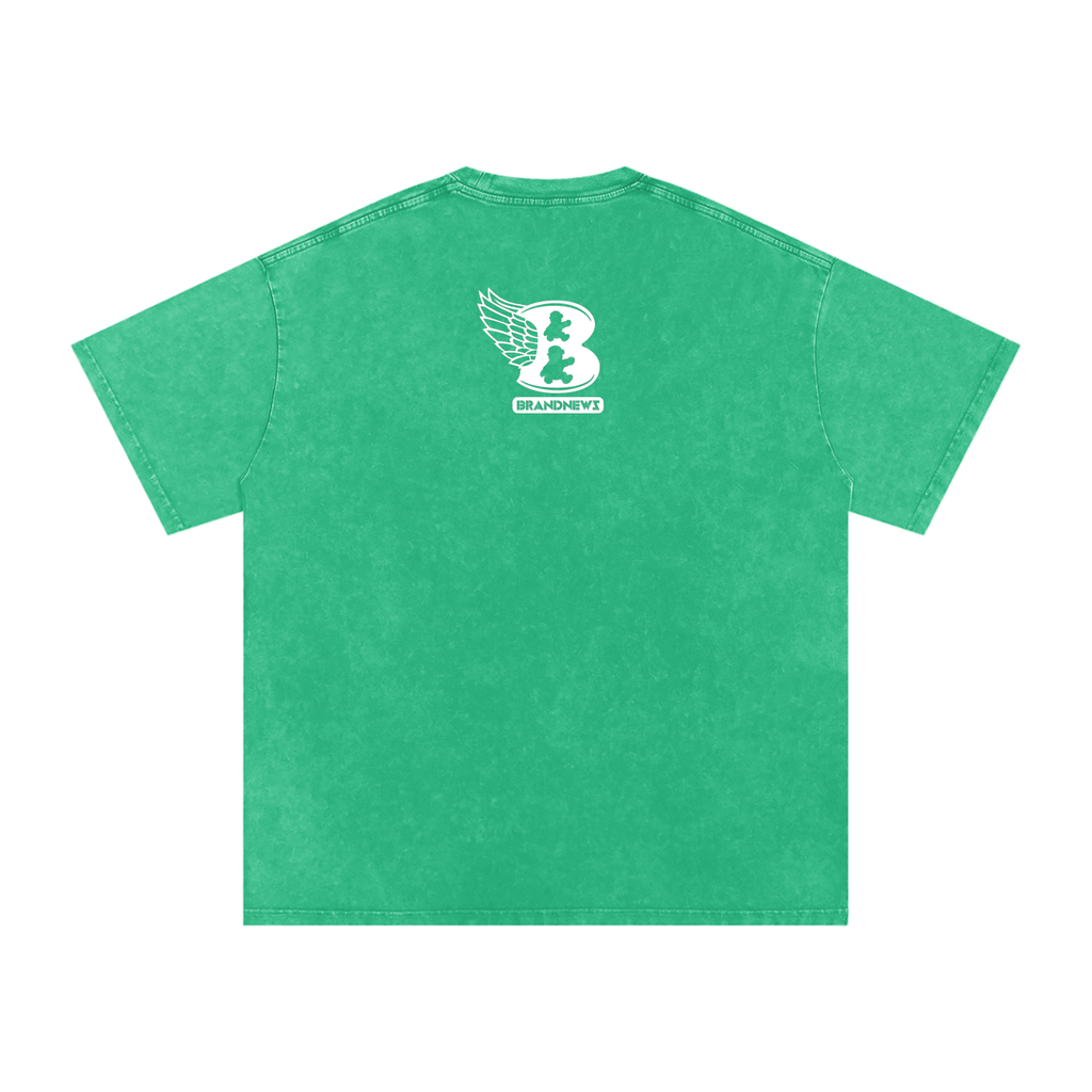 “God Is The Plug” Snow Washed Oversized Cotton T-Shirt