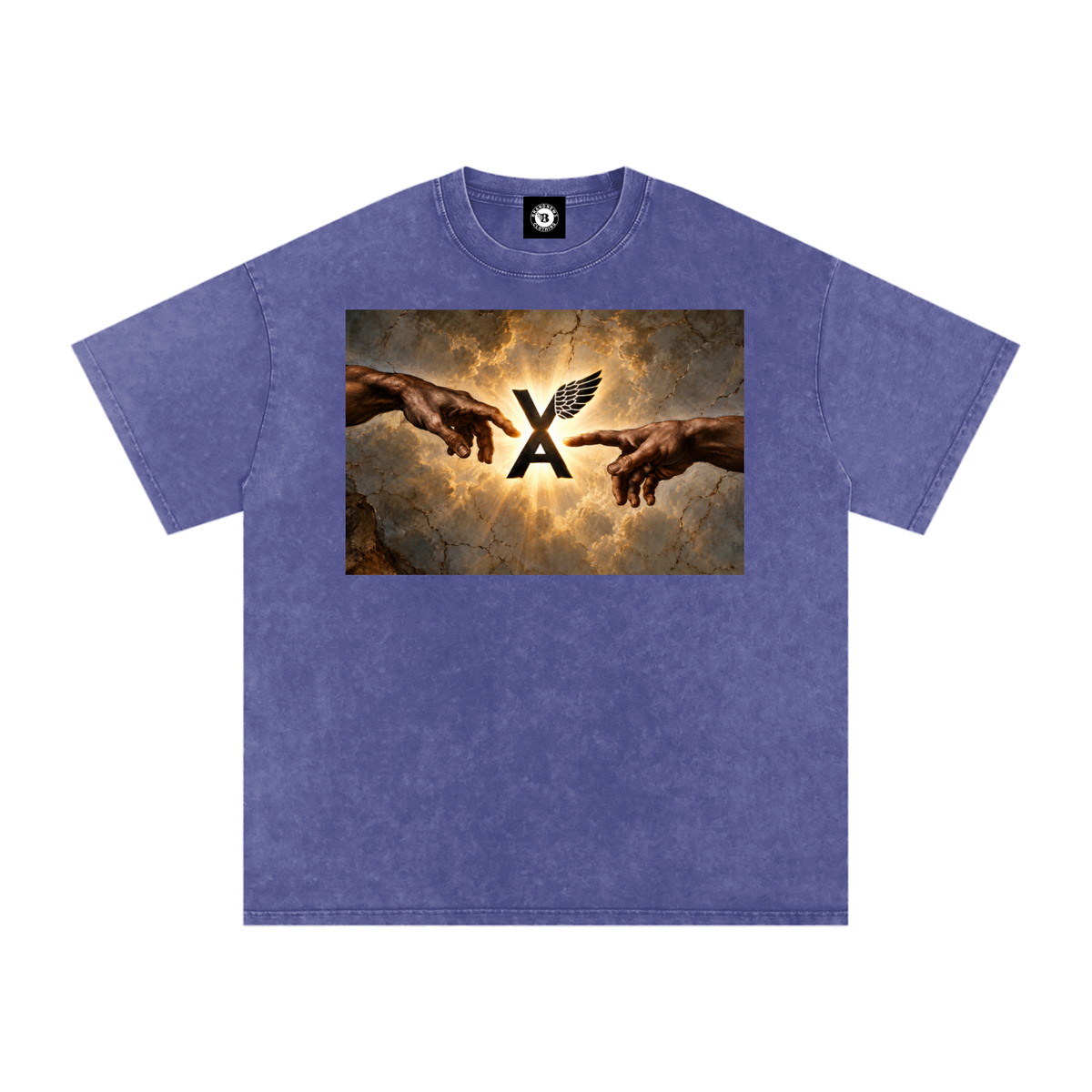 “VA w/wing Immaculate Creation” Snow Washed Oversized Cotton T-Shirt