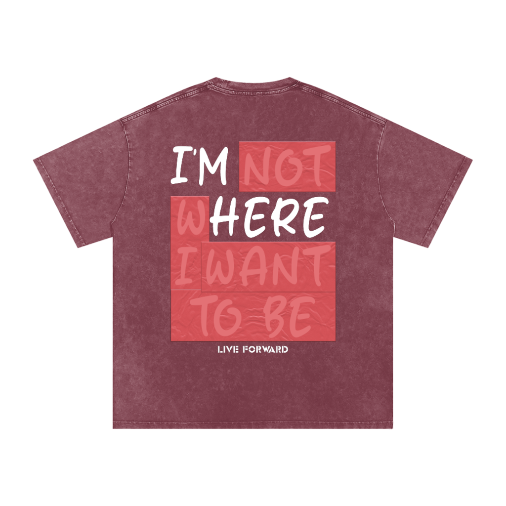 “I’m Here” Premium Snow Washed Oversized Cotton T-Shirt