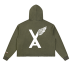 “2 UP 2 Down” Unisex Vintage Washed Frayed-Hem Premium Hoodie