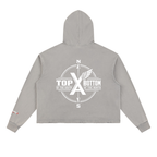 “Commonwealth Classic” Vintage Washed Frayed-Hem Hoodie