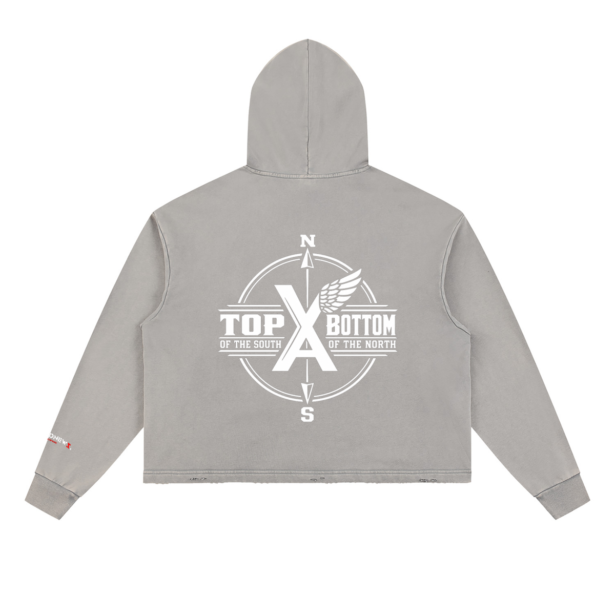 “Commonwealth Classic” Vintage Washed Frayed-Hem Hoodie