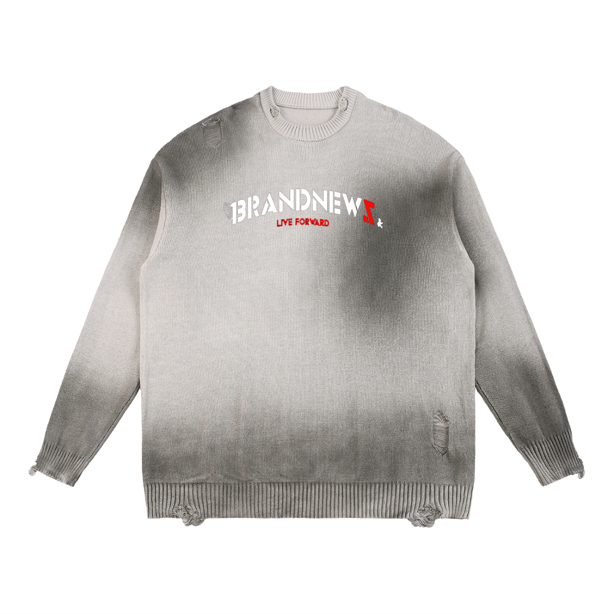 “I’m Here” Premium Sun Fade Distressed Ripped Crewneck Premium Sweater