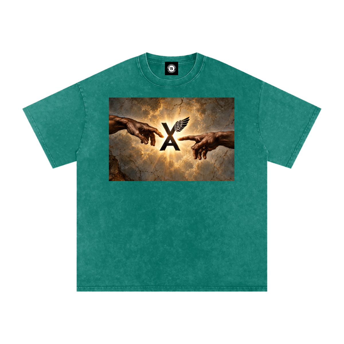 “VA w/wing Immaculate Creation” Snow Washed Oversized Cotton T-Shirt