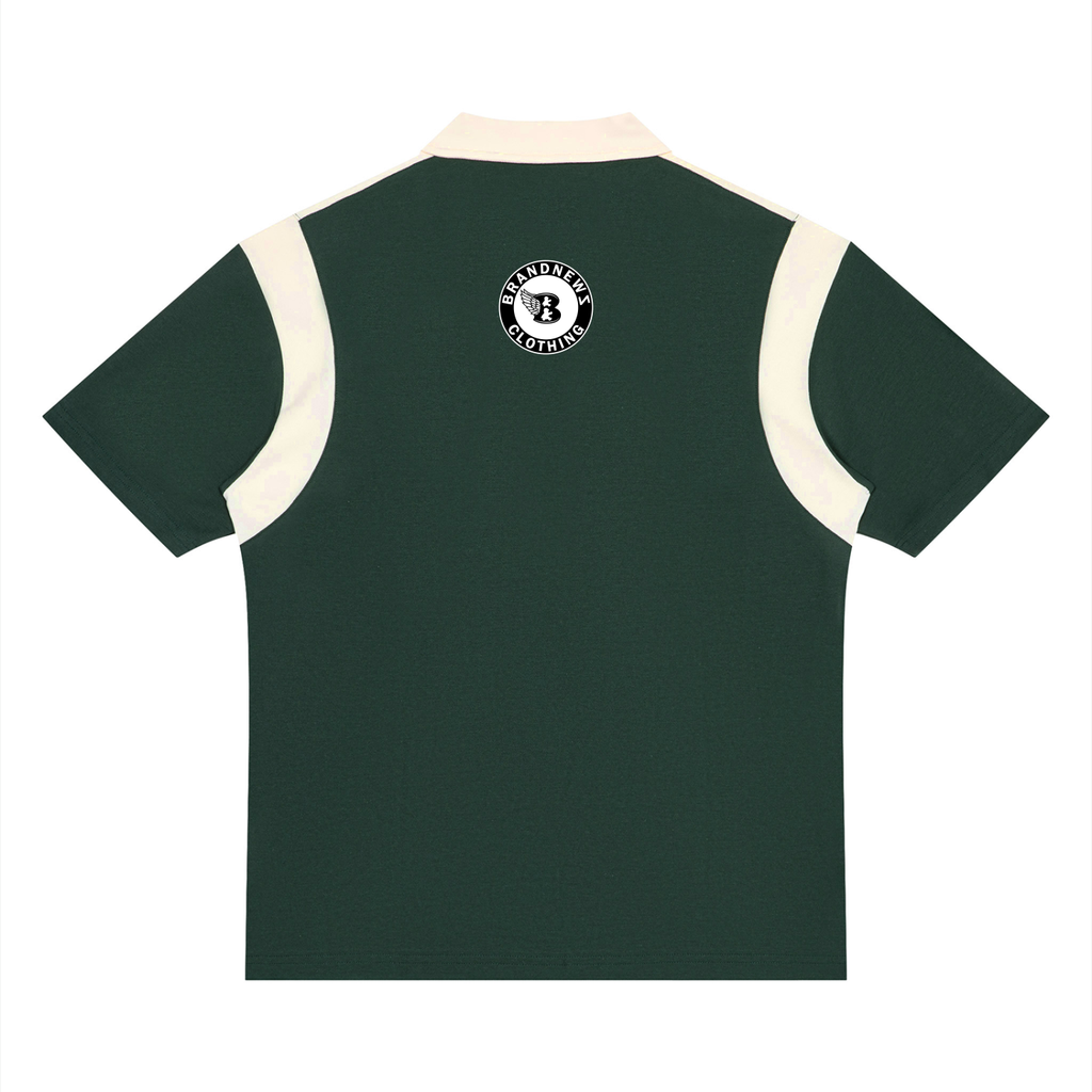 “B w/wing” Unisex Color Block Quarter Zip Premium Polo Shirt