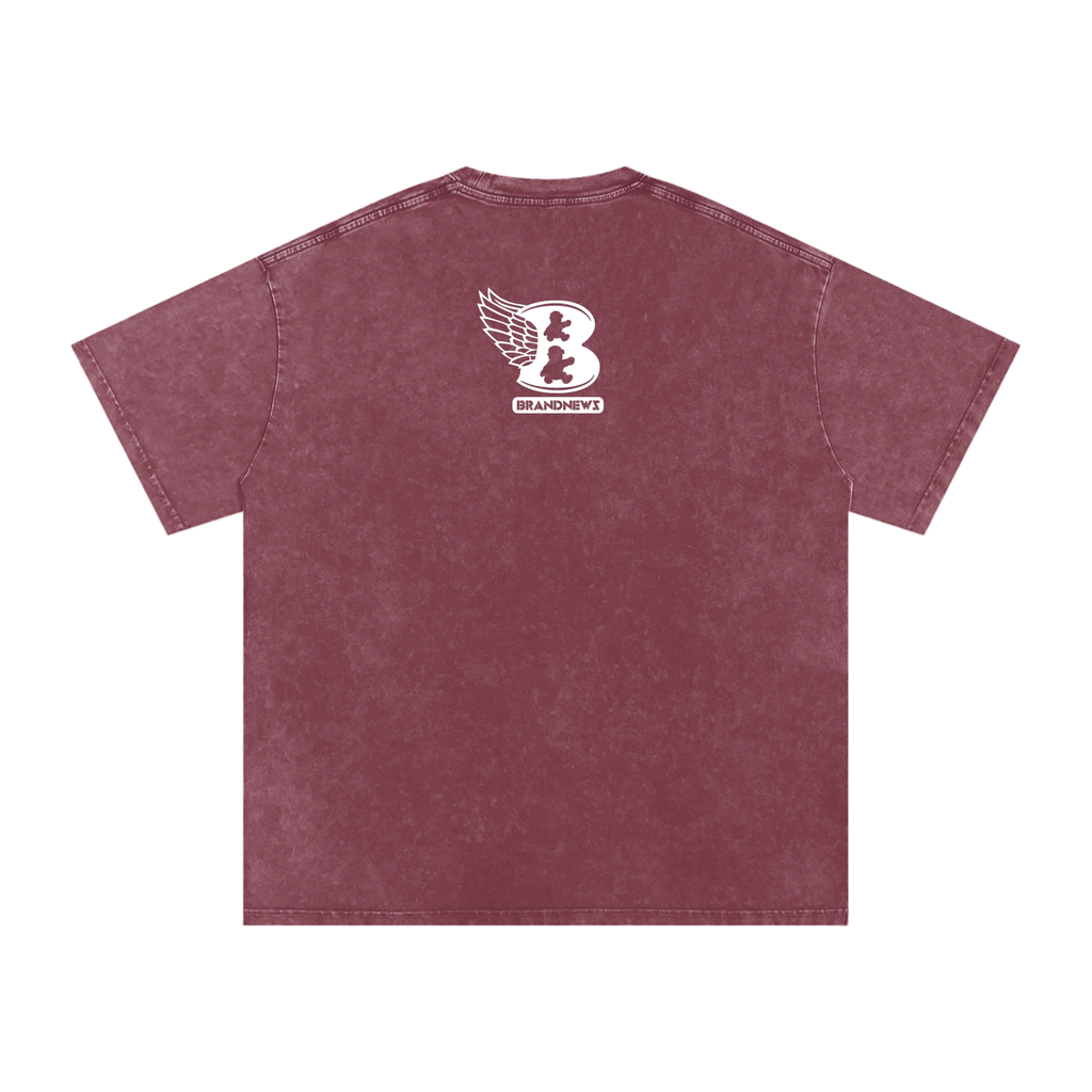 “God Is The Plug” Snow Washed Oversized Cotton T-Shirt
