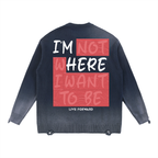 “I’m Here” Premium Sun Fade Distressed Ripped Crewneck sweater
