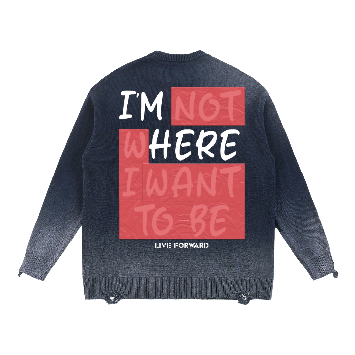 “I’m Here” Premium Sun Fade Distressed Ripped Crewneck sweater