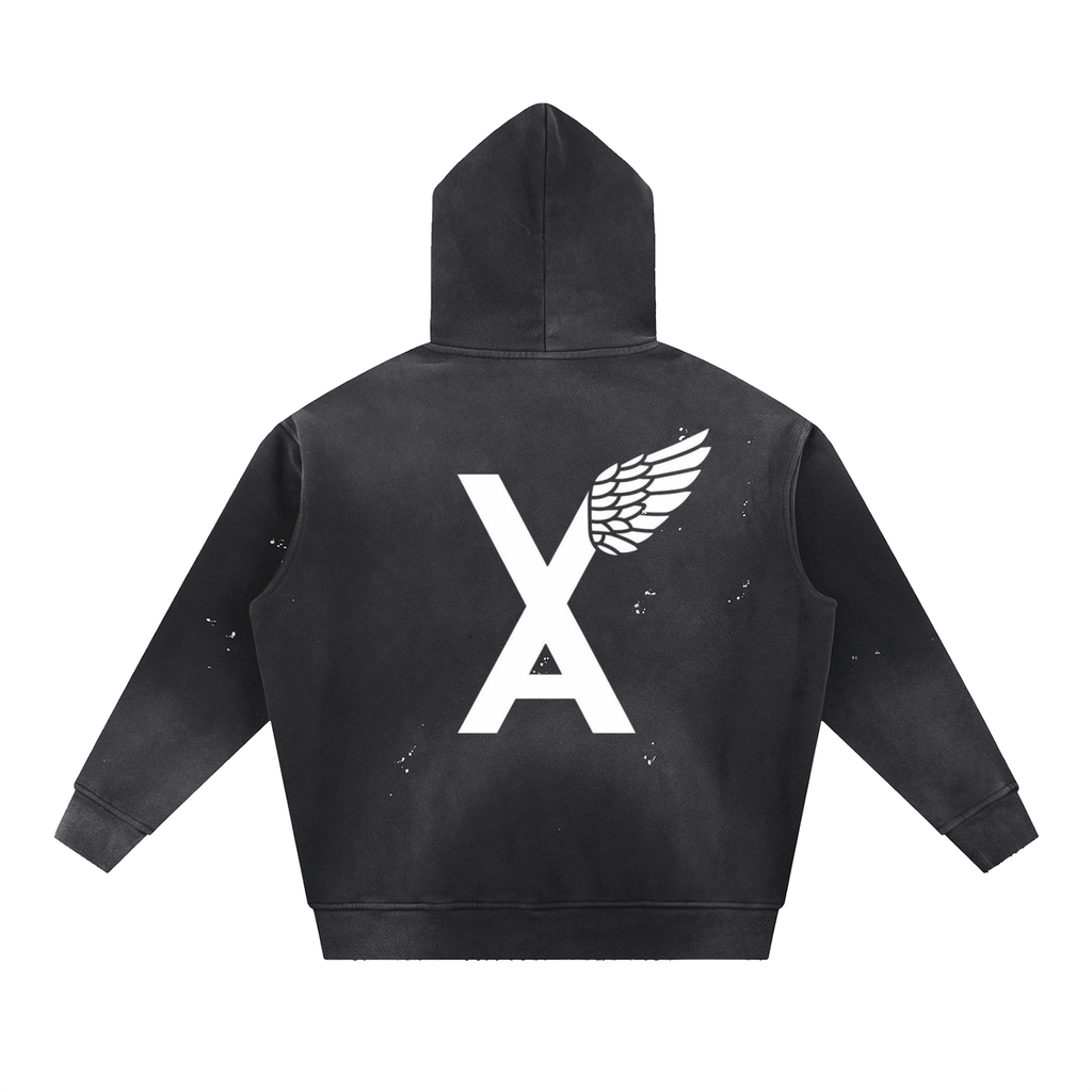 “Top Of The South Bottom Of The North” Vintage Washed Frayed Fleece Hoodie