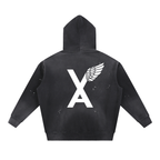 “Top Of The South Bottom Of The North” Vintage Washed Frayed Fleece Hoodie