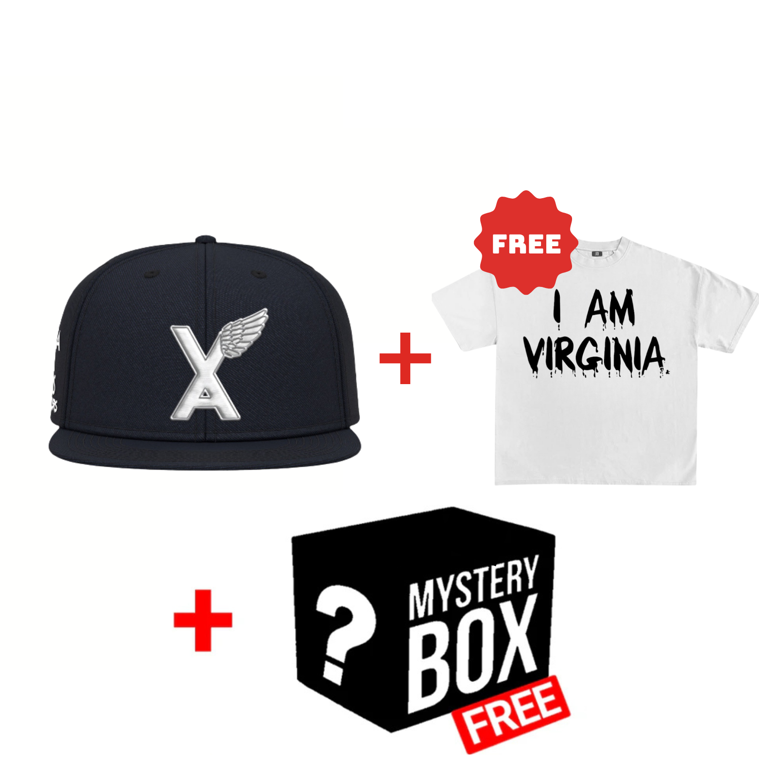 VA W/WING SB HAT + FREE "I AM VIRGINIA" TEE + FREE ITEM