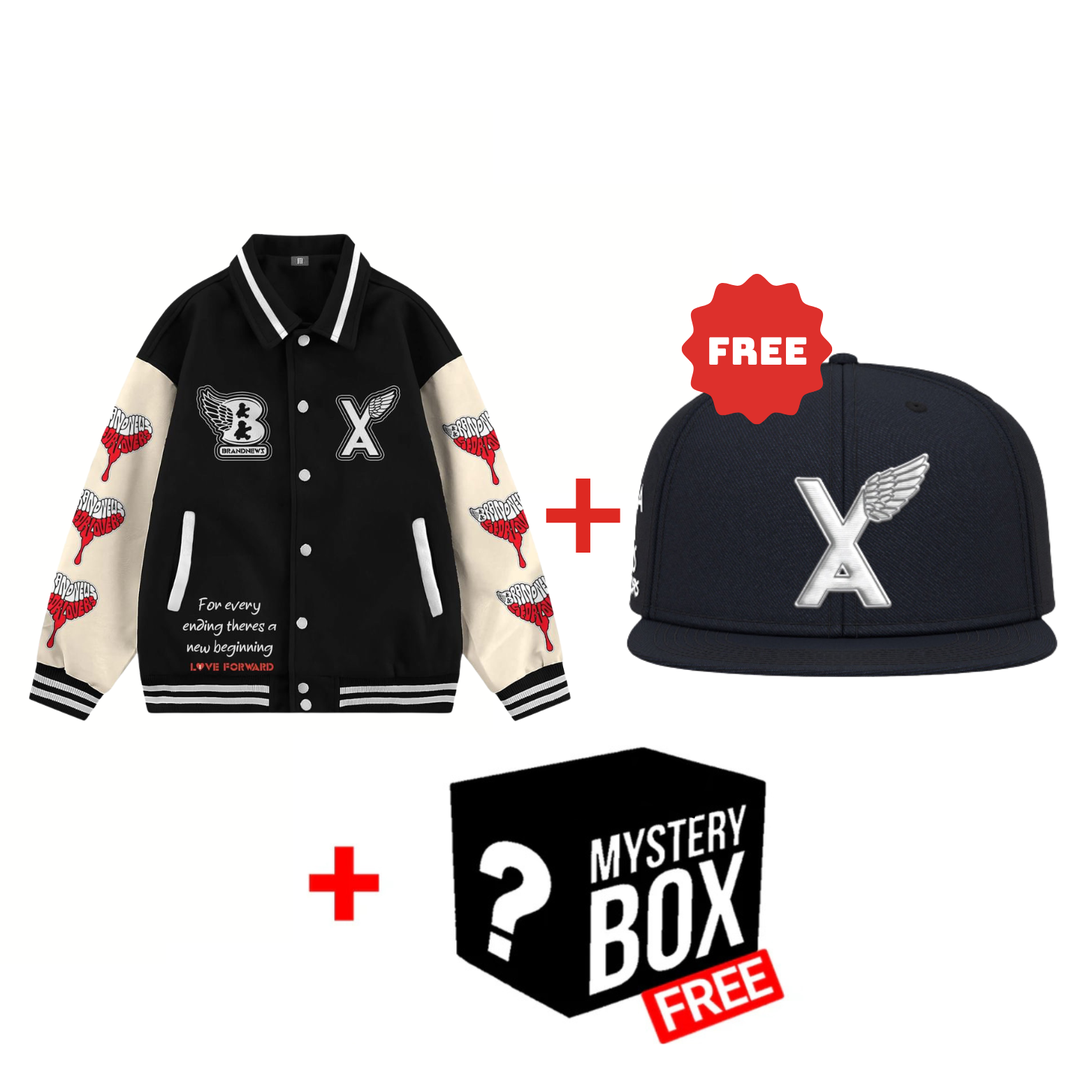 "SELF LOVE CLUB" VARSITY JACKET + FREE VA W/WING SB HAT + FREE ITEM