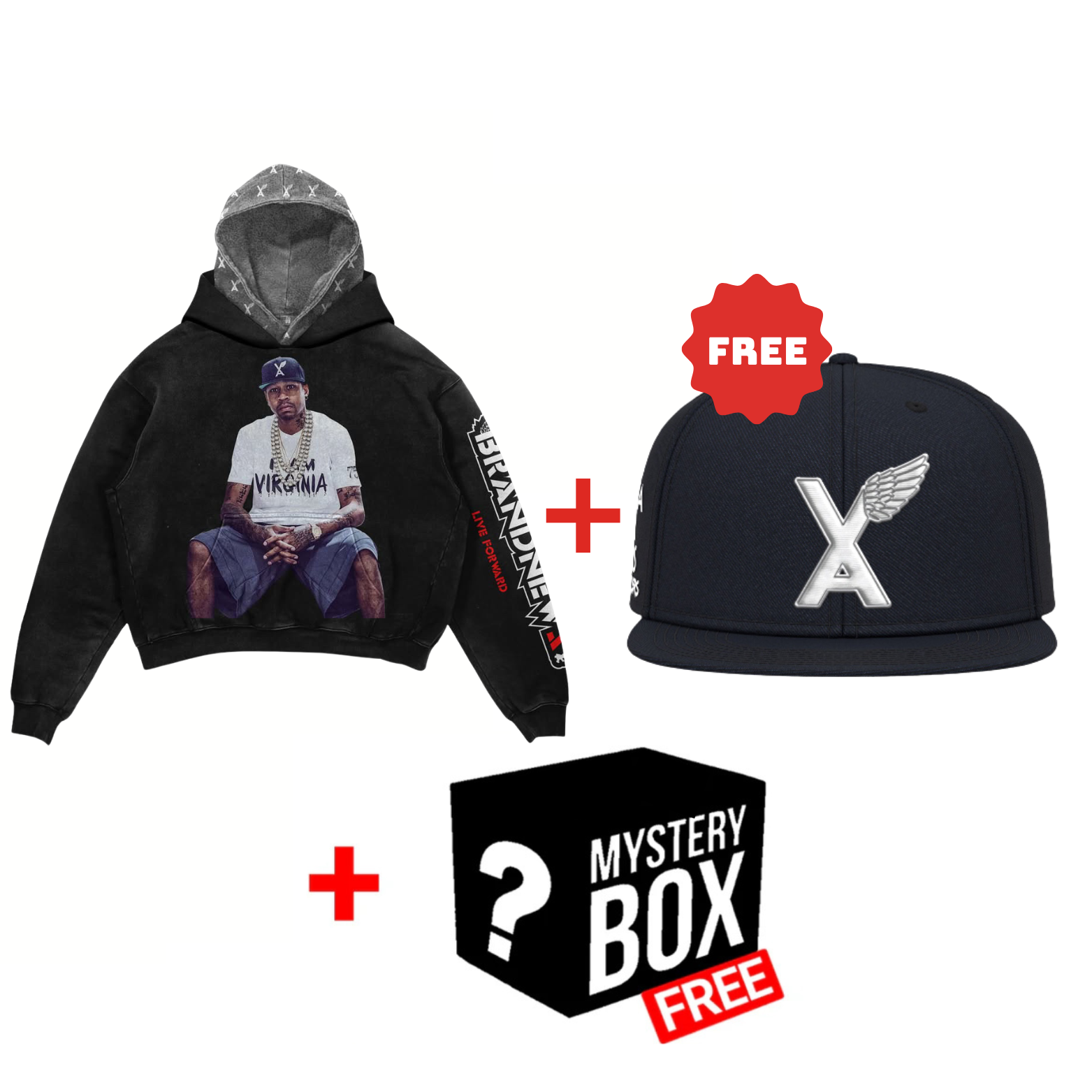"G.O.A.T" HOODIE + FREE VA W/WING SB HAT + FREE ITEM