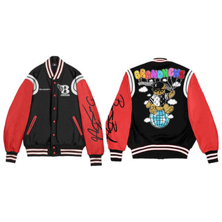 “Brandnewz Global” Premium Signature Rhinestone Embellished Varsity Jacket