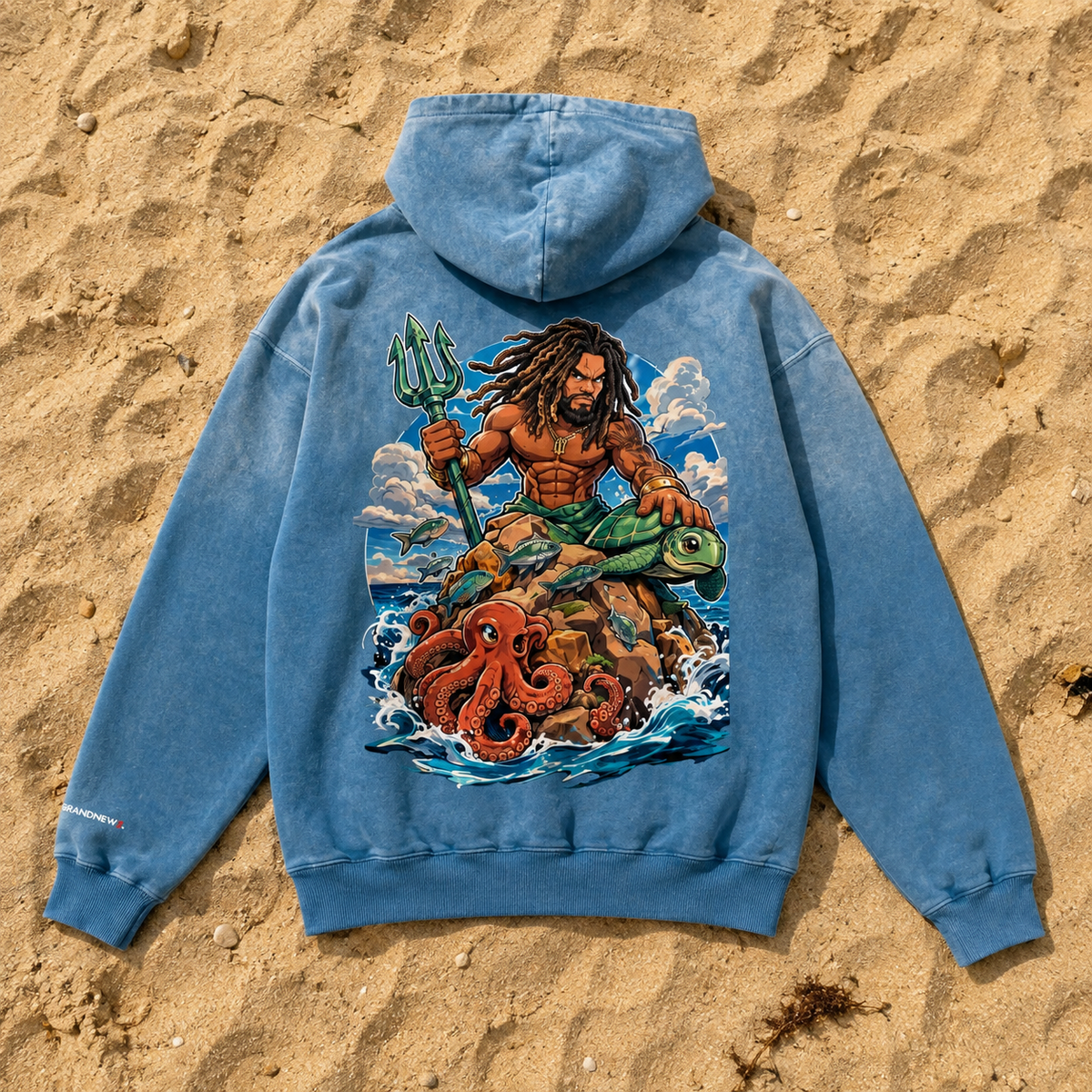 “VA w/wing SITW” Heavyweight Sunfade Oversized Hoodie