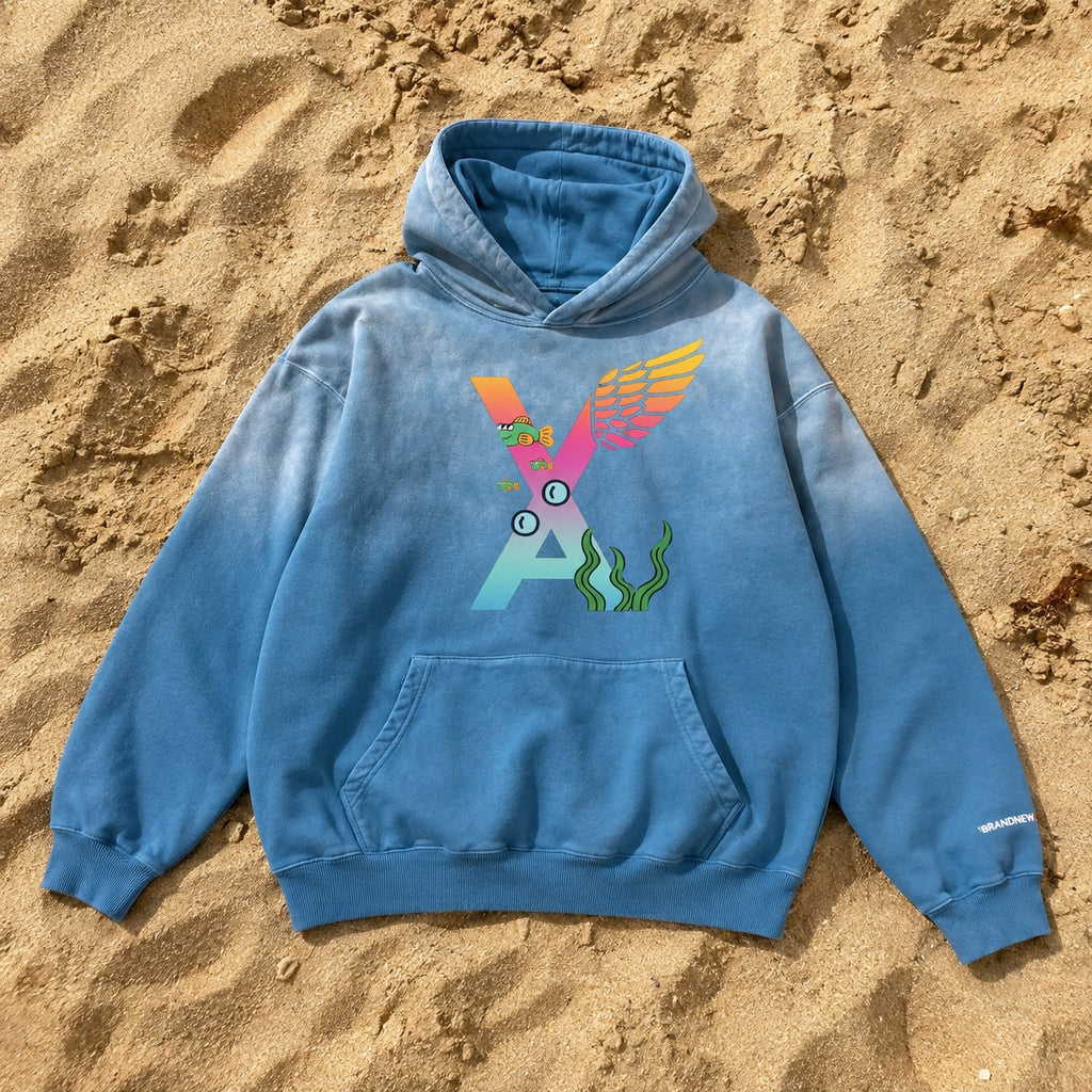 “VA w/wing SITW” Heavyweight Sunfade Oversized Hoodie