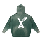 “Top Of The South Bottom Of The North” Vintage Washed Frayed Fleece Hoodie