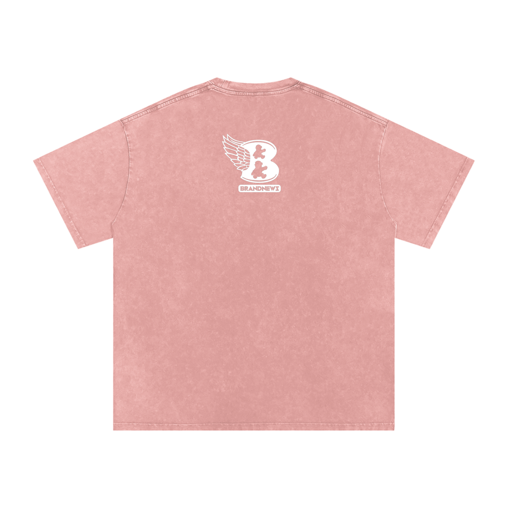 “God Is The Plug” Snow Washed Oversized Cotton T-Shirt