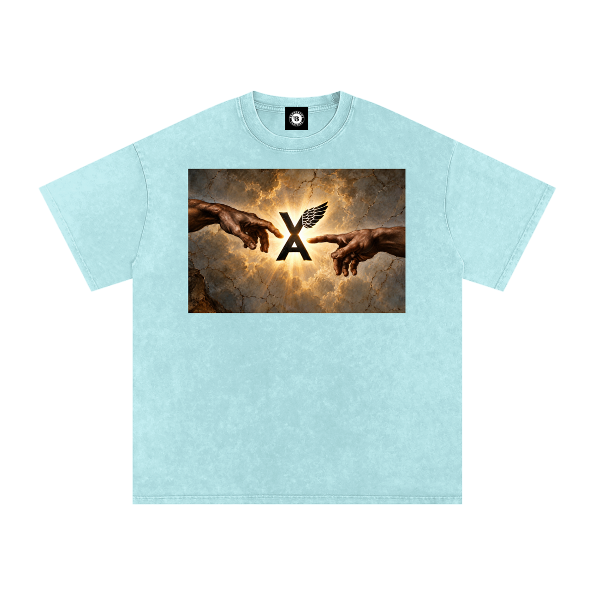 “VA w/wing Immaculate Creation” Snow Washed Oversized Cotton T-Shirt