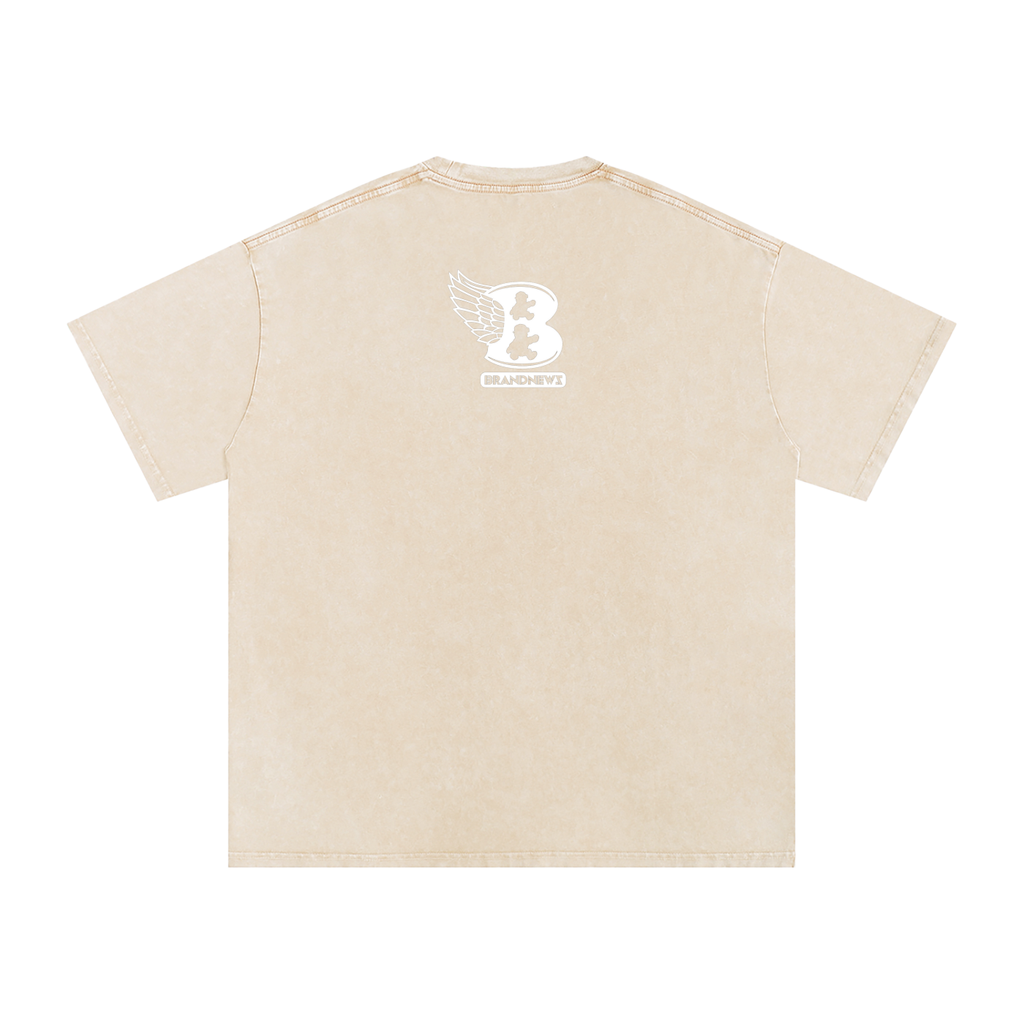 “God Is The Plug” Snow Washed Oversized Cotton T-Shirt