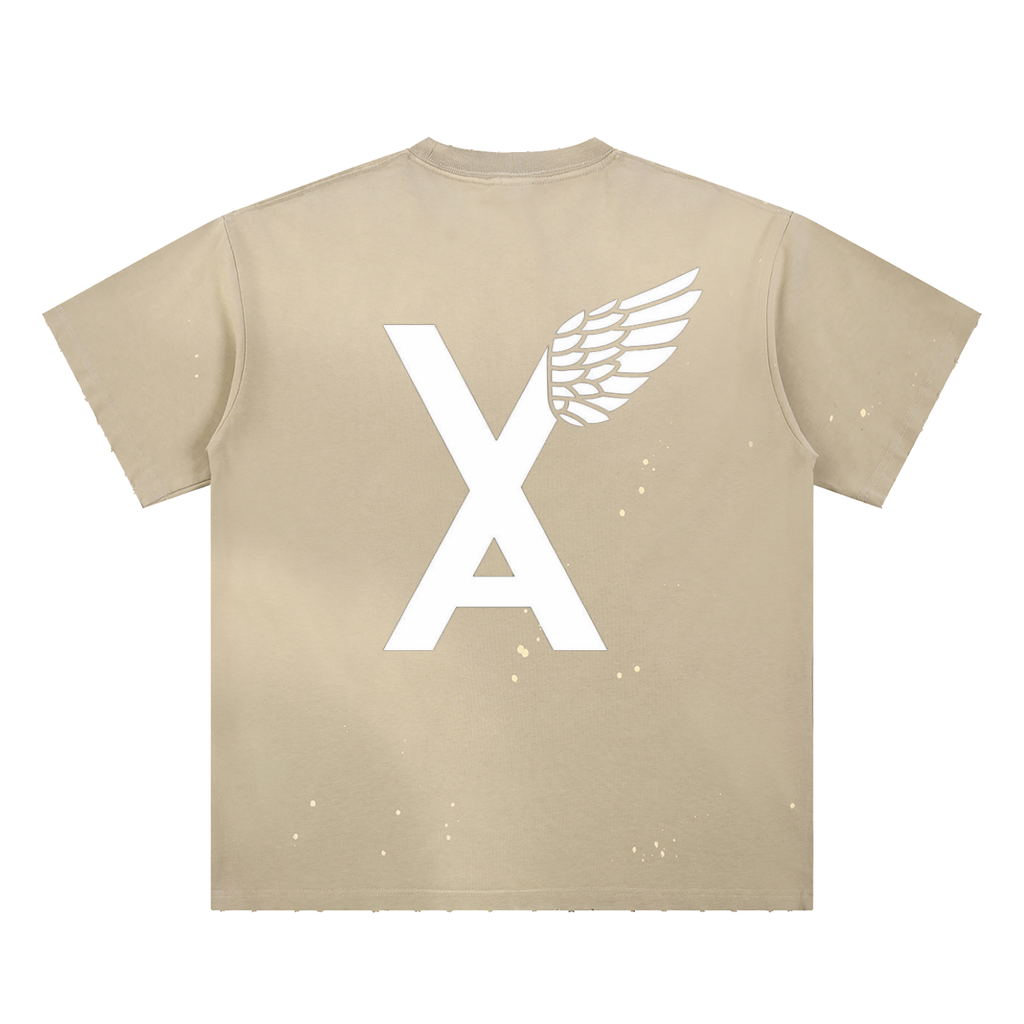 “Top Of The South Bottom Of The North” Hand-Frayed Sunfade Paint Splatter T-Shirt