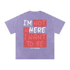 “I’m Here” Premium Snow Washed Oversized Cotton T-Shirt