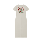 “Cardinal Rose” Women's V-Neck Short Sleeve Maxi Dress