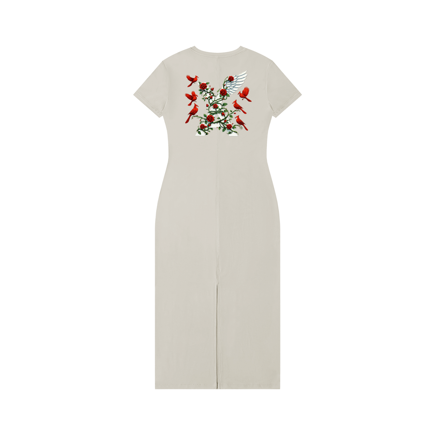 “Cardinal Rose” Women's V-Neck Short Sleeve Maxi Dress