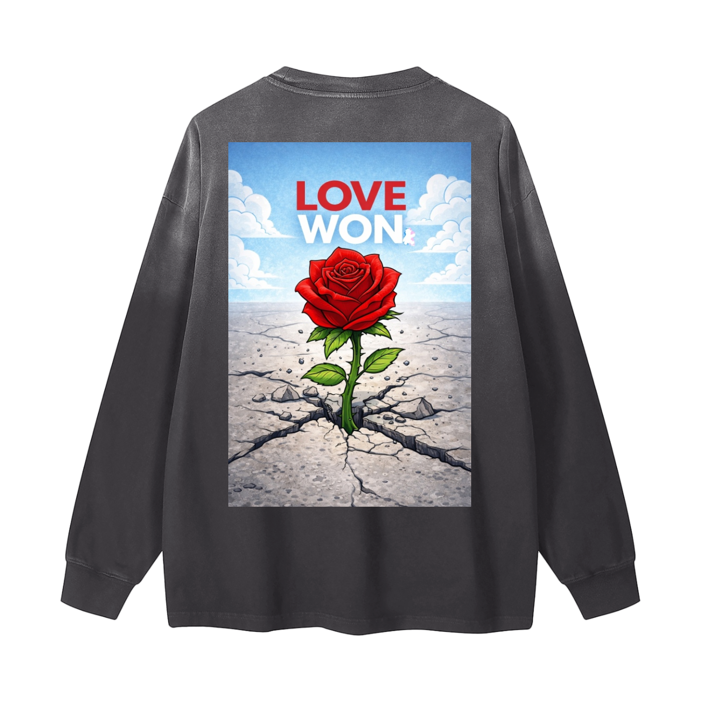“Love Won” Premium Gradient Washed Long Sleeve T-Shirt