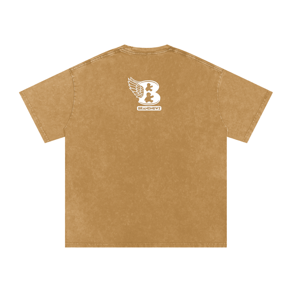 “God Is The Plug” Snow Washed Oversized Cotton T-Shirt