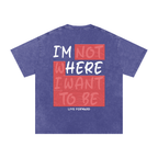 “I’m Here” Premium Snow Washed Oversized Cotton T-Shirt