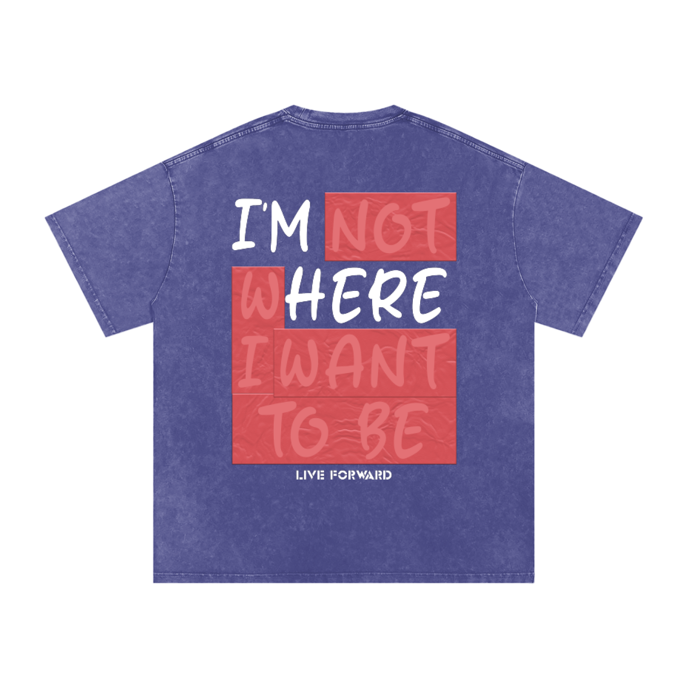 “I’m Here” Premium Snow Washed Oversized Cotton T-Shirt