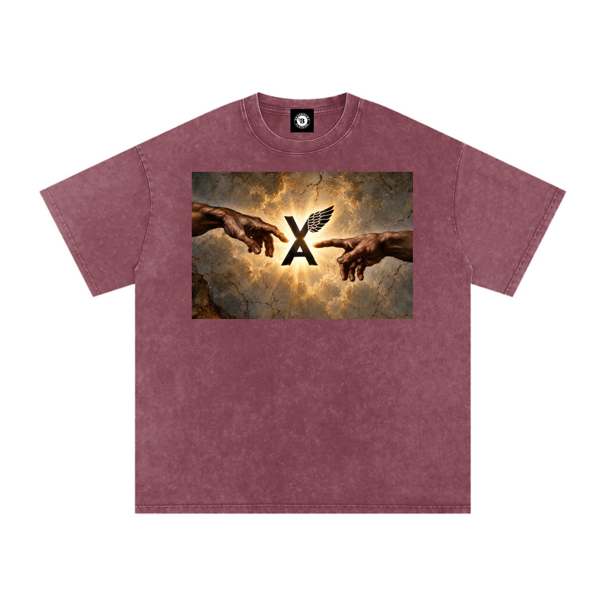 “VA w/wing Immaculate Creation” Snow Washed Oversized Cotton T-Shirt