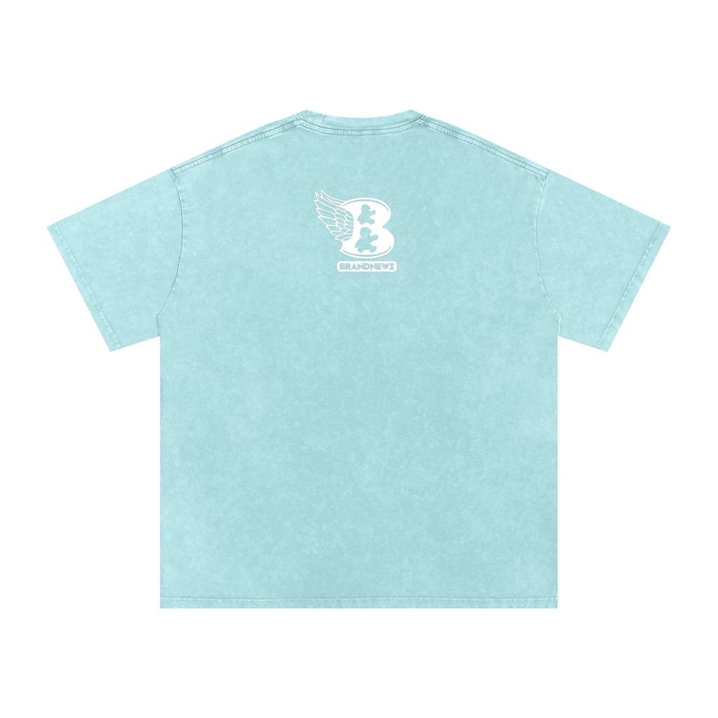“God Is The Plug” Snow Washed Oversized Cotton T-Shirt